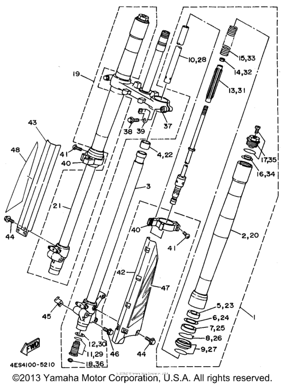 YZ80G1 Передняя вилка