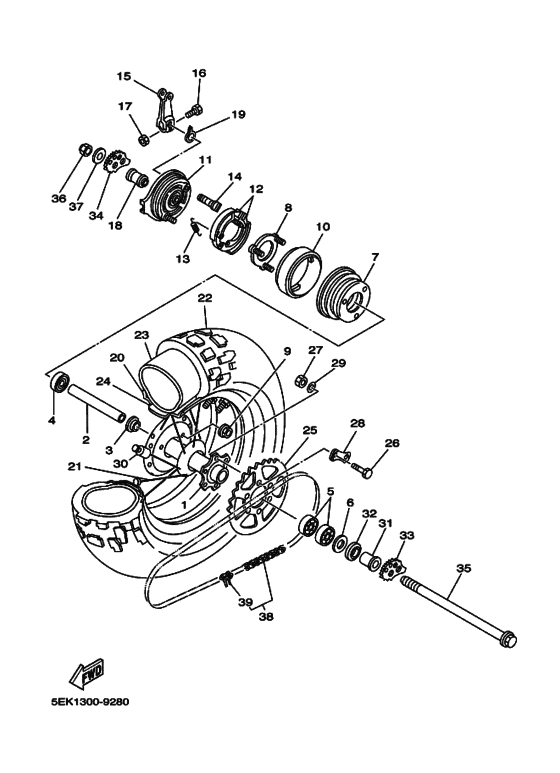 Rear wheel complete assy