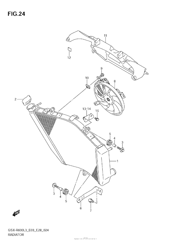 GSX-R600 Radiator (Gsx-R600L3 E33)