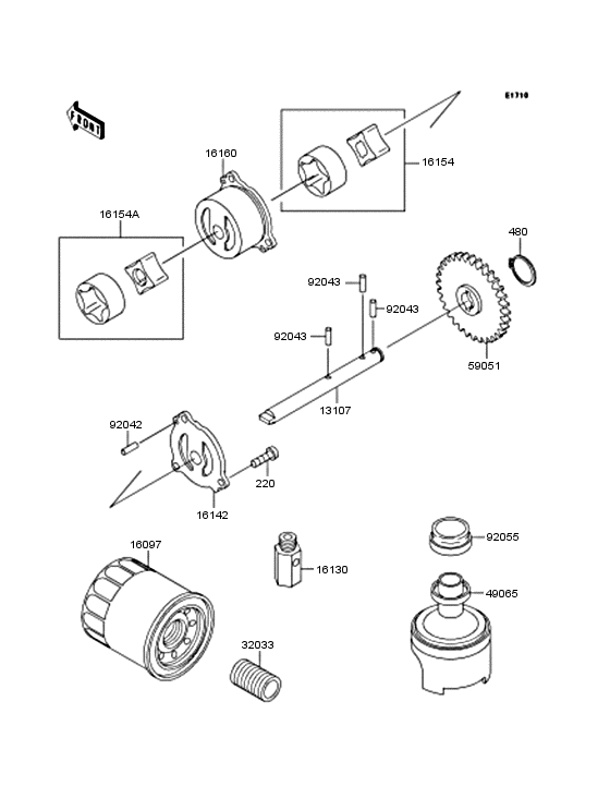 ZR400 Масляный насос и фильтр