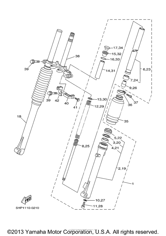 TT125RM Передняя вилка