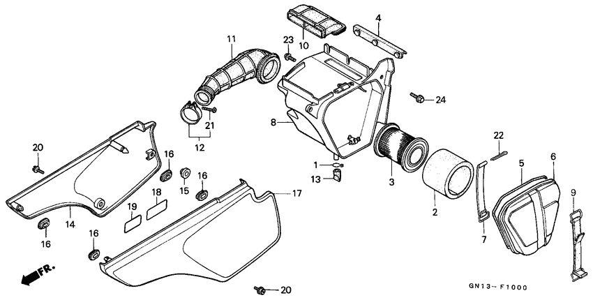 Air cleaner/side cover