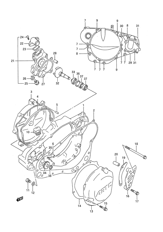 Crankcase cover ass`y  (v