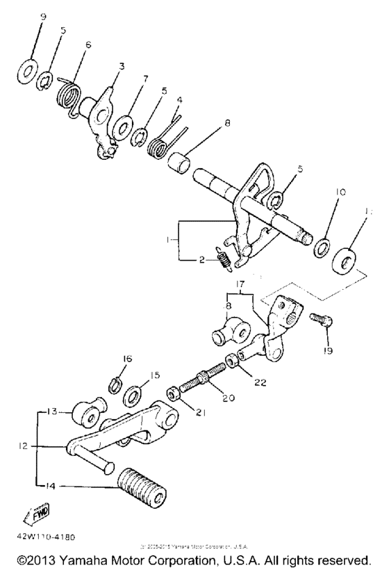 XV1100UC Вал переключения