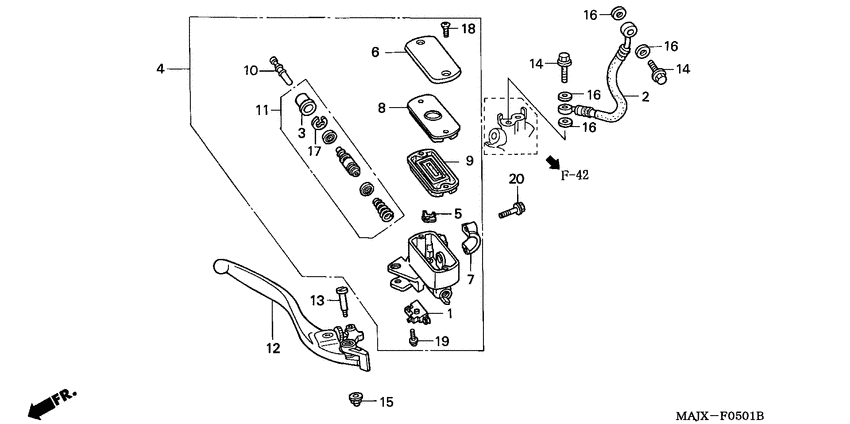 Fr. brake master cylinder