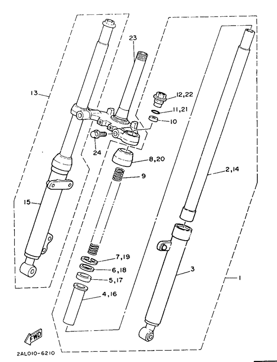 YSR50 Передняя вилка