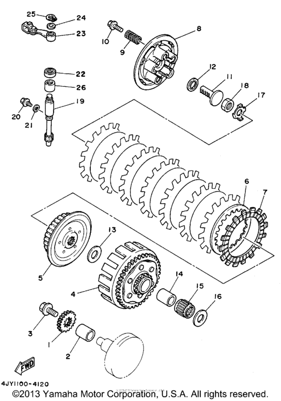 YZ125G1 Сцепление