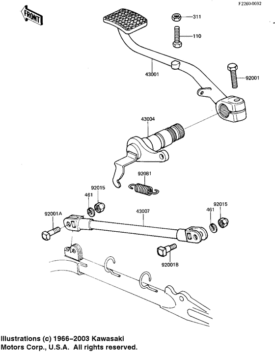 KZ1100 Педаль тормоза