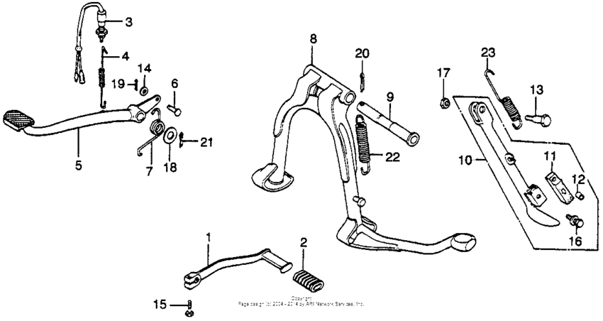 Change pedal + brake pedal + stand