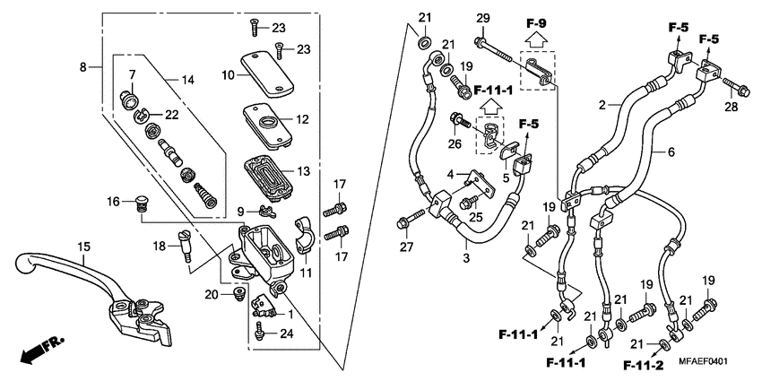 Fr. brake master cylinder
