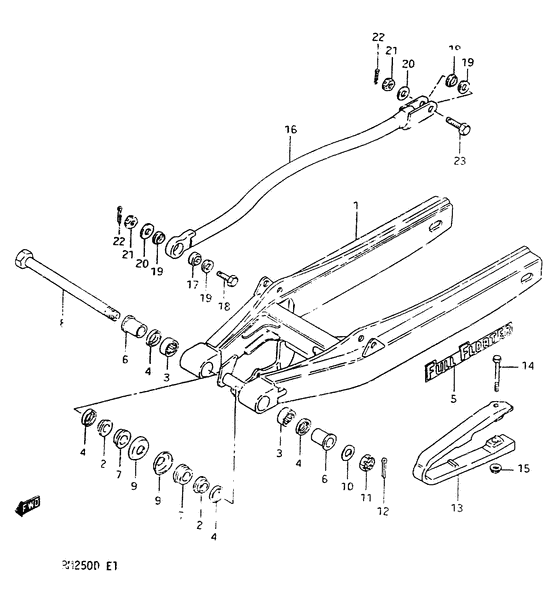 Rear swinging arm model z