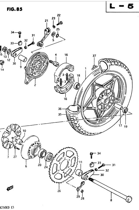 Rear wheel complete assy