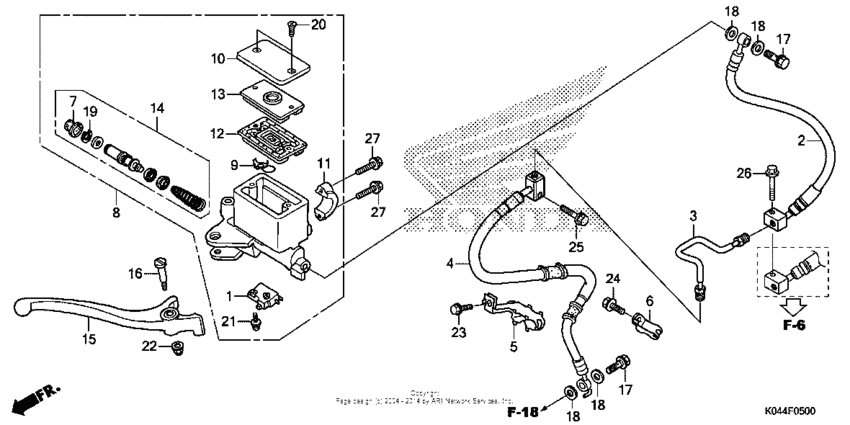Front brake master cylinder (nss300)