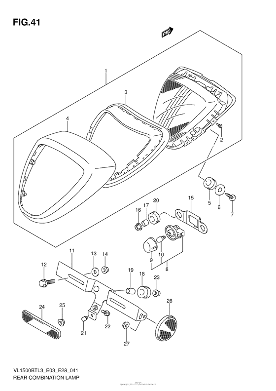 VL1500BT Задний фонарь