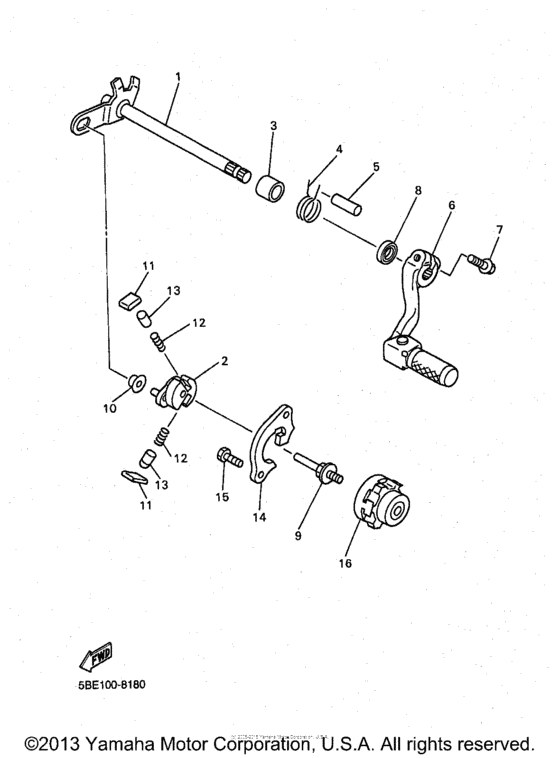 YZ400FK Вал переключения