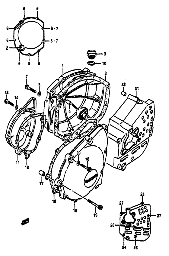 Crankcase cover ass`y  (v