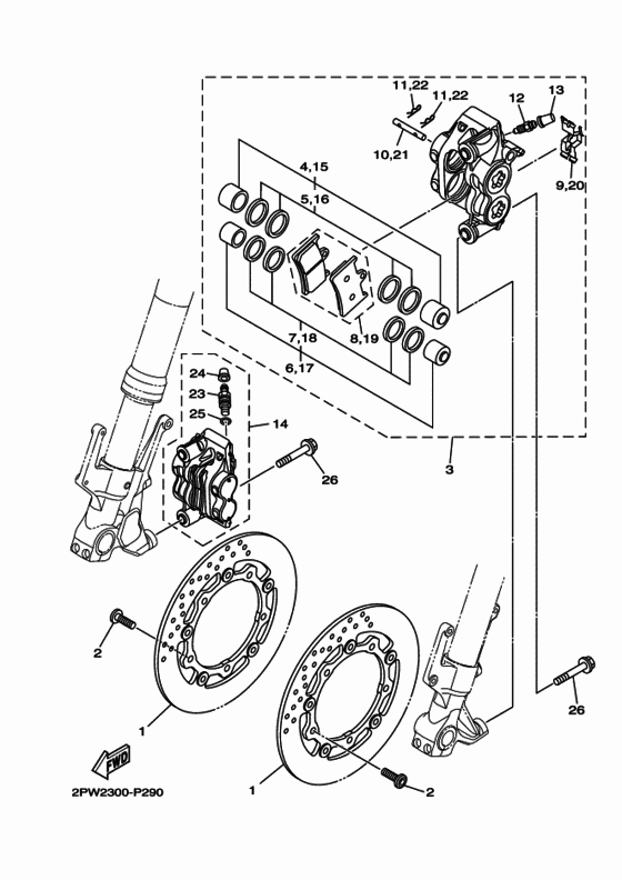 XP500A Передний суппорт