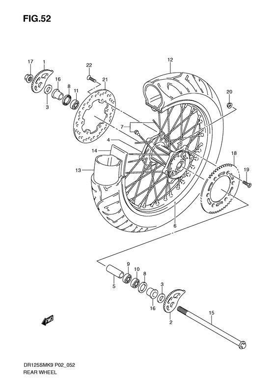 Rear wheel complete assy