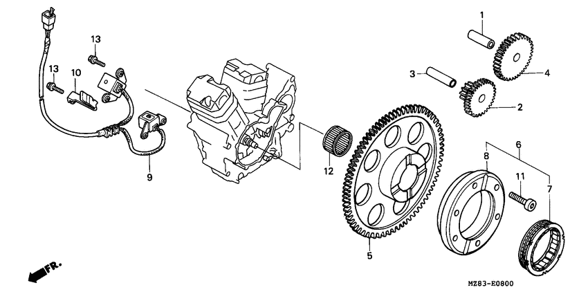 Pulse generator/ starting clutch