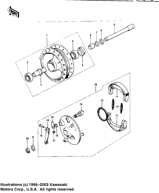 Front hub/brake