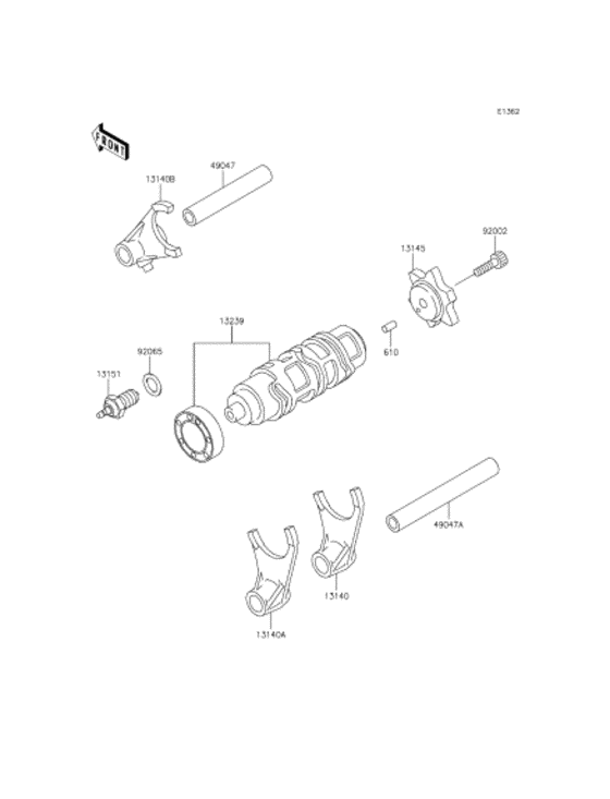 Gear change drum & forks
