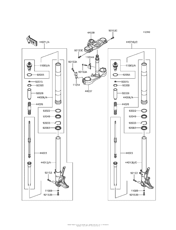 ZX1400 Передняя вилка