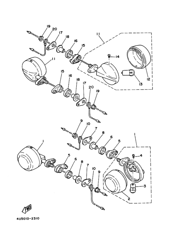 Rear flasher light assy
