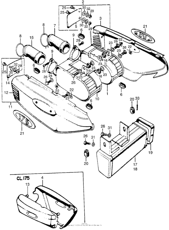 Cb/cl175air cleaner + tool box