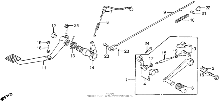 Gearshift pedal + brake pedal