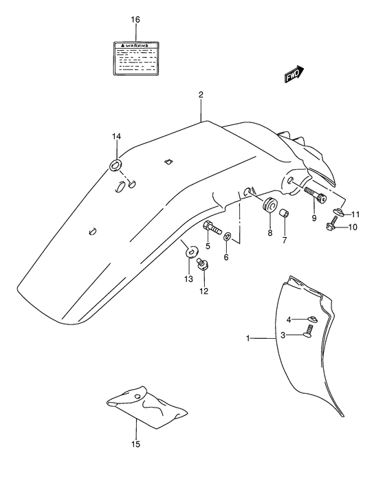 Rear fender - label