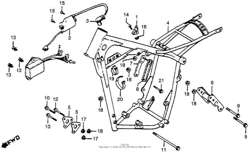 Frame + ignition coil 78-79