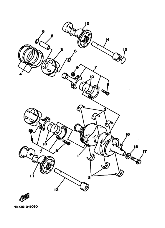 TDM850 Коленчатый вал и Поршень