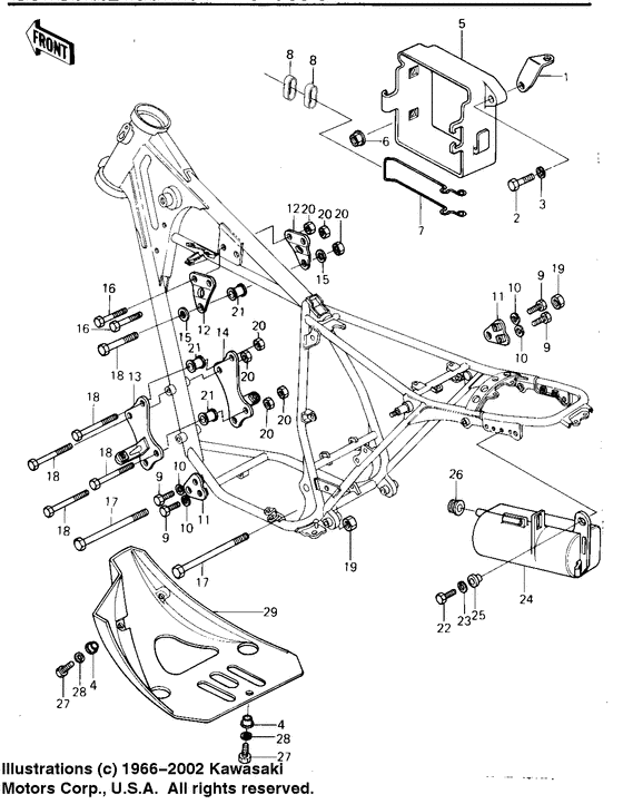 Frame fittings/battery case/tool case