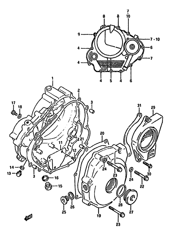 Crankcase cover ass`y  (v
