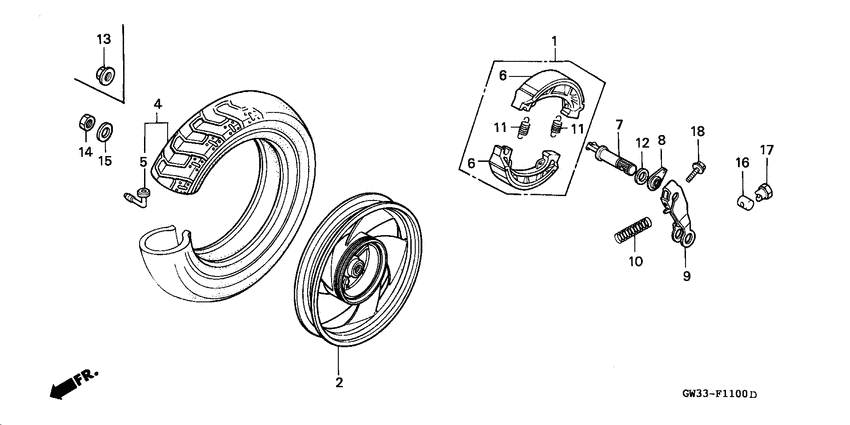 Rear wheel complete assy