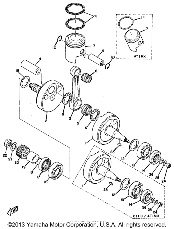 Crank & piston