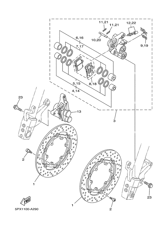 XV17PCS Передний суппорт