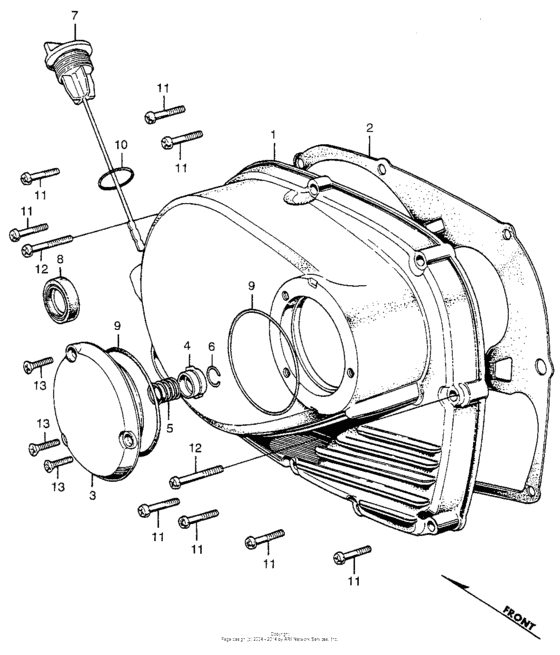 CL350 Крышка картера правая