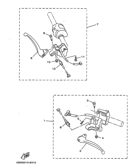 Handle switch. lever