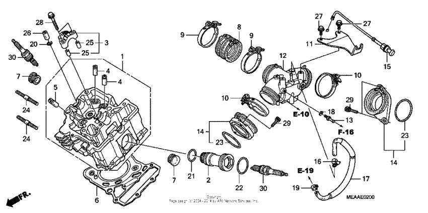 Front cylinder head + intake manifold