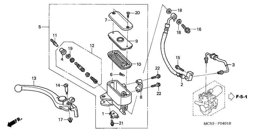 Fr. brake master cylinder