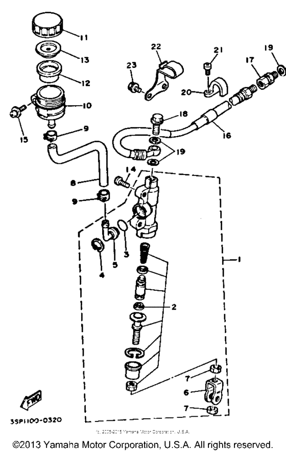 YZ250B1 Задний торм цилиндр