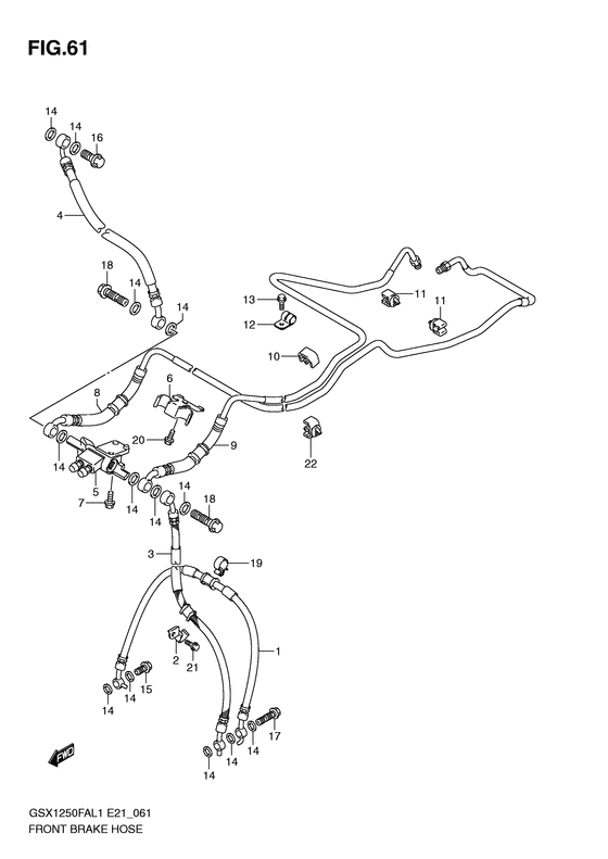 GSX1250 (ABS) Передние тормозные трубки