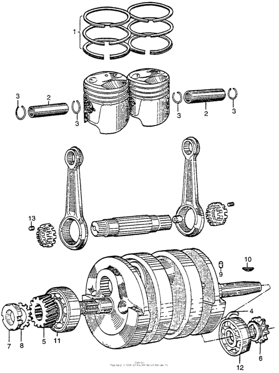 Crankshaft + connecting rod + piston (1)