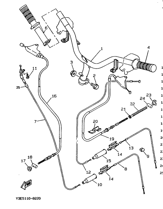 Steering handle. cable