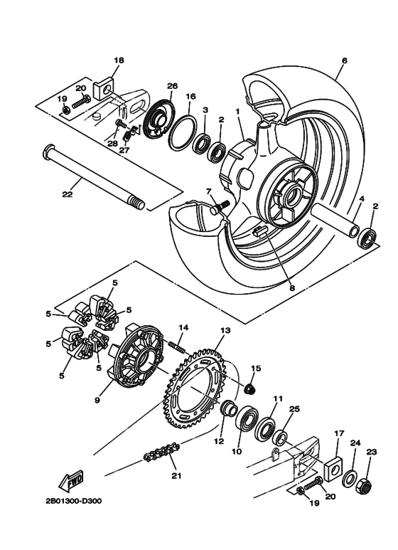 Rear wheel complete assy