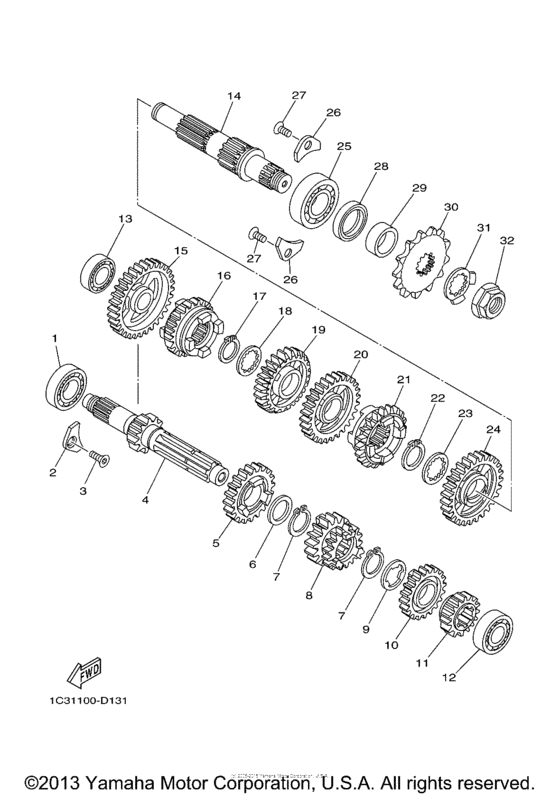 YZ125B1 Трансмиссия