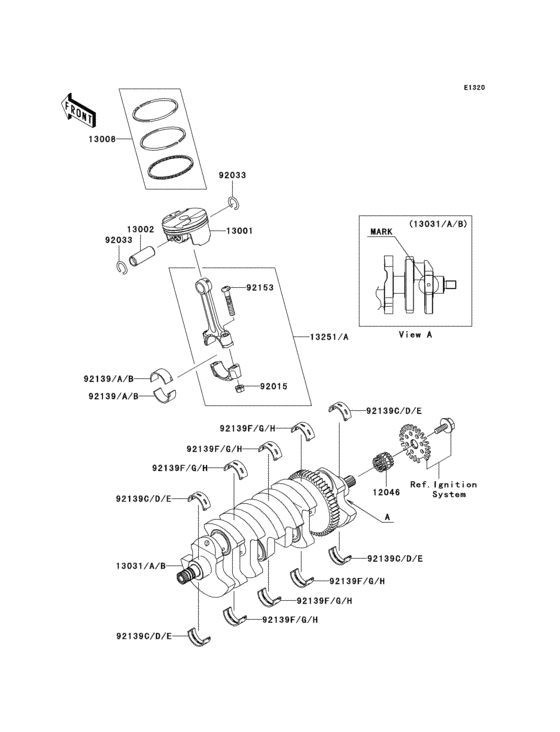 ZX1000 Коленвал и поршни