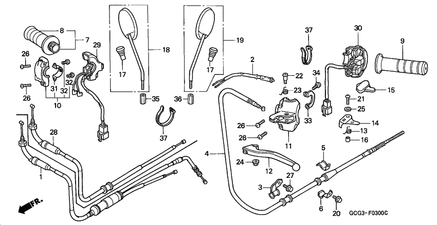 Handle lever/switch/cable