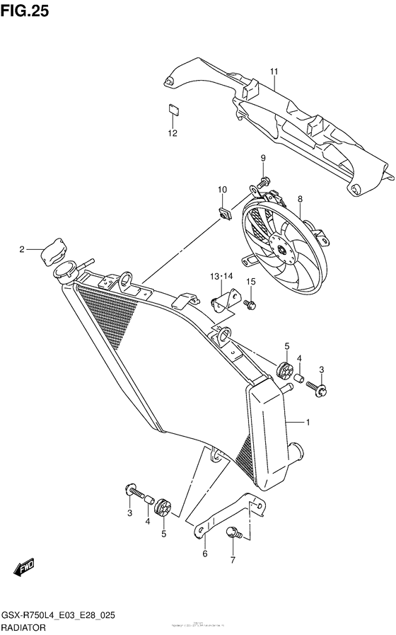 GSX-R750 Radiator (Gsx-R750L4 E33)